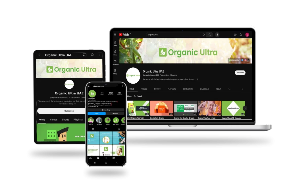 ORGANIC ULTRA social media accounts made by Start Tech | social media management company in Dubai.