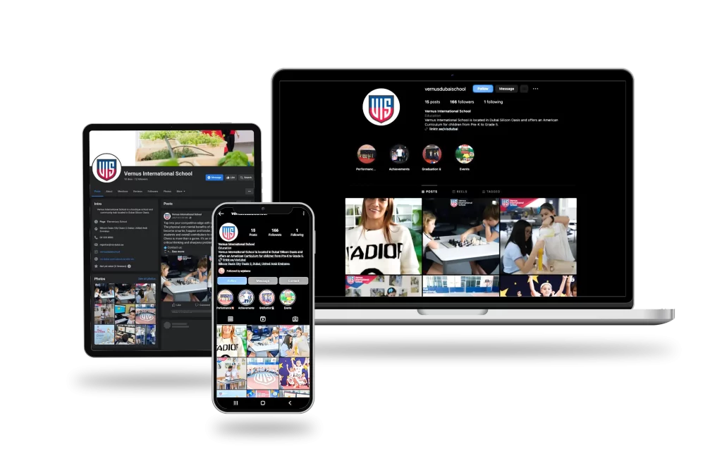 VERNUS INTERNATIONAL SCHOOL social media accounts made by Start Tech